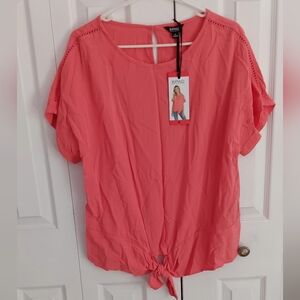 Buffalo Coral Tie-Front Women's Top